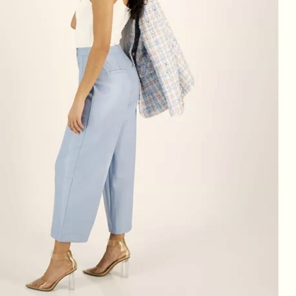 NWT - AVES LES FILLES Dresden Blue Vegan Leather Pants SZ 10 - Picture 3 of 9